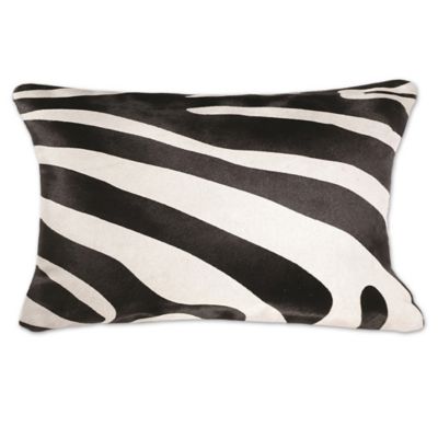 Buy Torino Togo Rectangular Zebra Print Cowhide Throw Pillow in Black/White from Bed Bath & Beyond